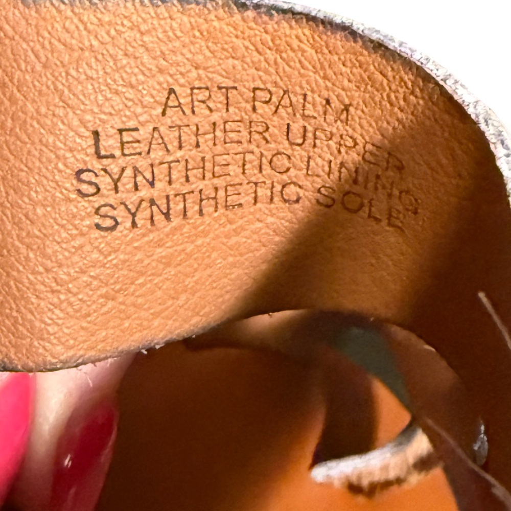 Kenneth Cole NWT Sz 7 Leather Leopard Print Slide Sandals in Brown and Tan SH300 - Picture 10 of 13